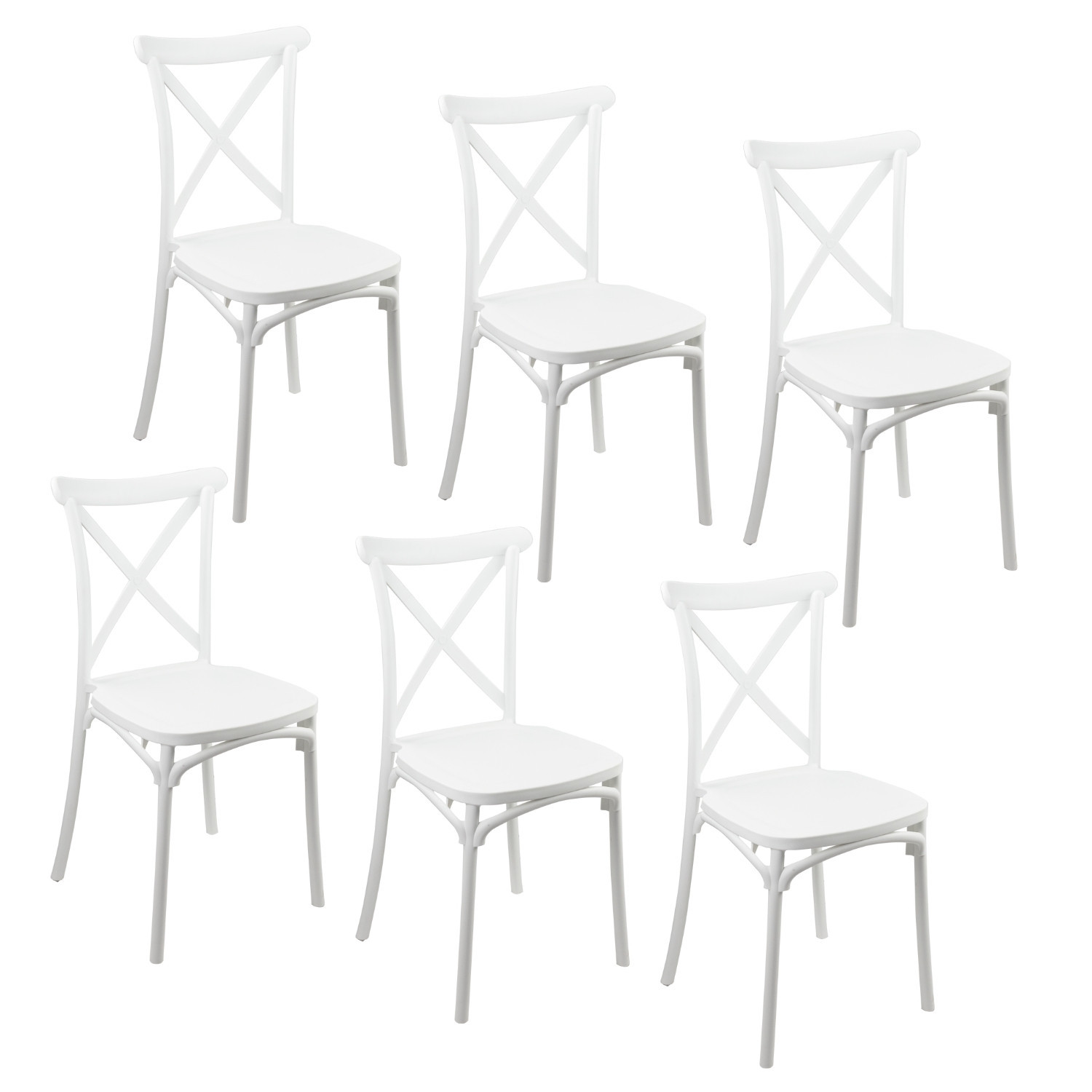 Pack 6 Sillas para Catering Apilables Charlotte 50x44x87.5cm 7house Sillas y Sillones de Exterior 1